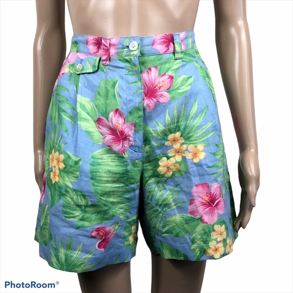 Vntg. Lauren Ralph Lauren Linen 2 Pc. Short Set - Picture 7 of 11